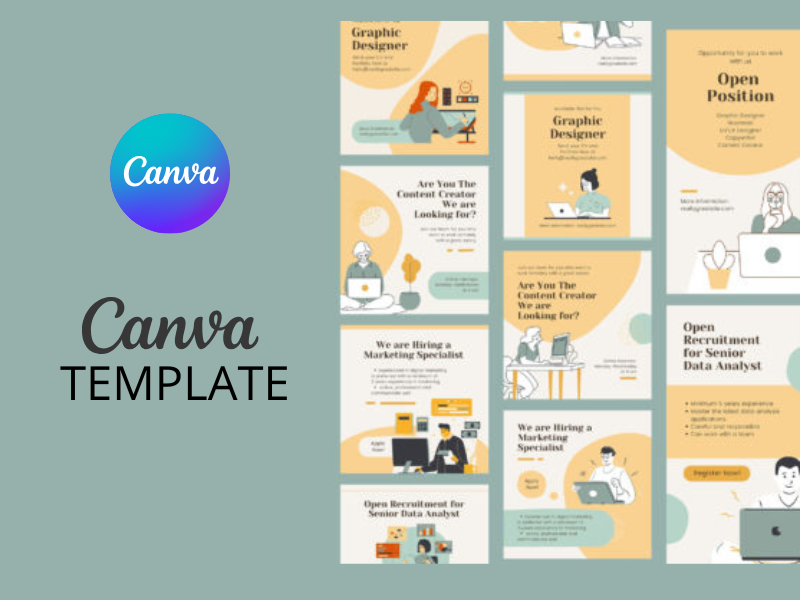Graphic Designer Templates Bundle Instagram Canva Pack Template