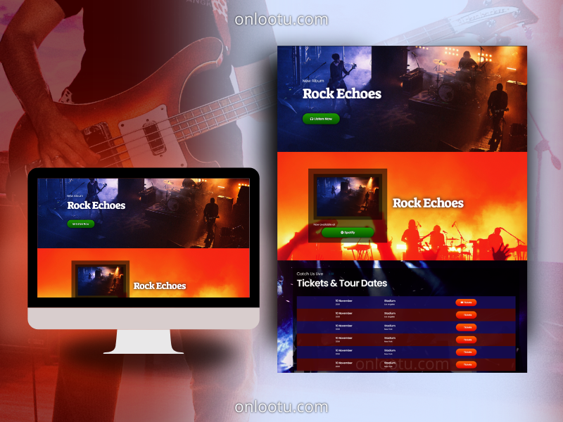 Music Band Website Theme Elementor Template Wordpress
