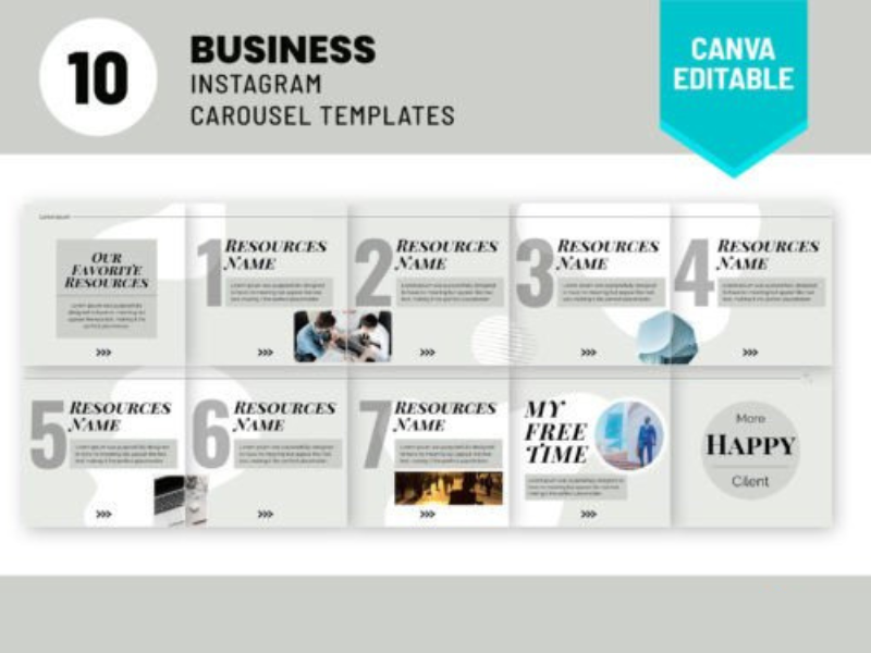 Carousel Post Business Instagram Canva Template