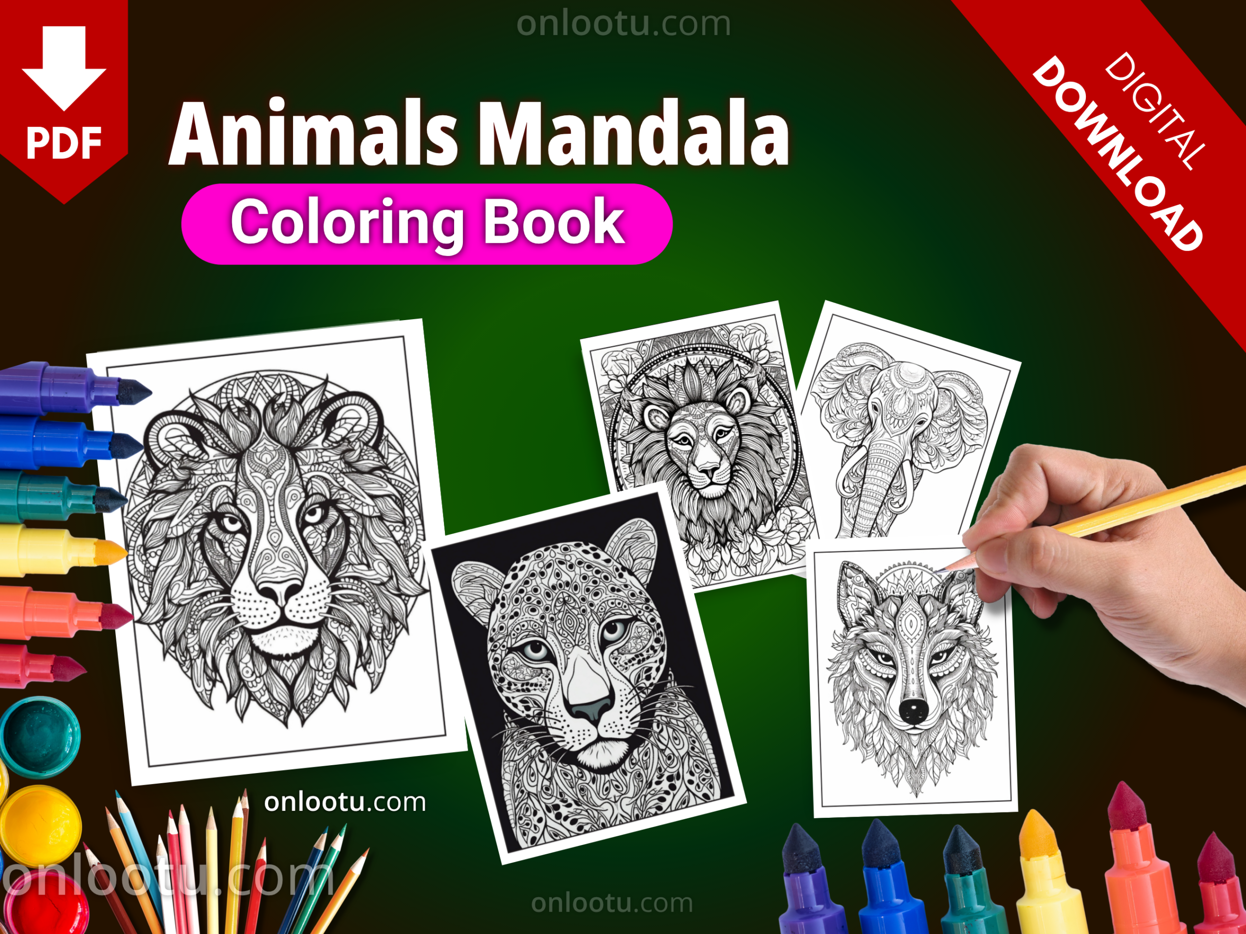 Animals Mandala Coloring Book