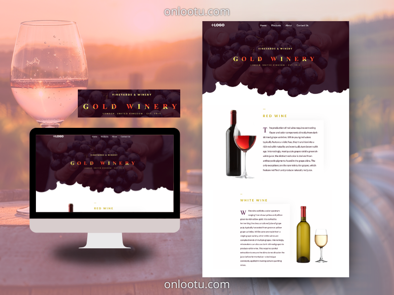 Wine Winery Vineyard Website Theme Elementor Template Wordpress onlootu