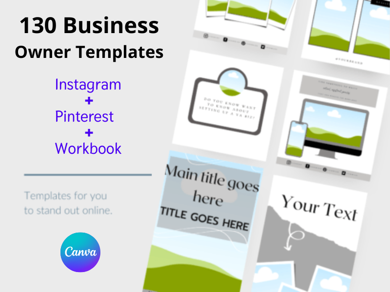 Social Media Bundle Template. Graphics Canva Pack