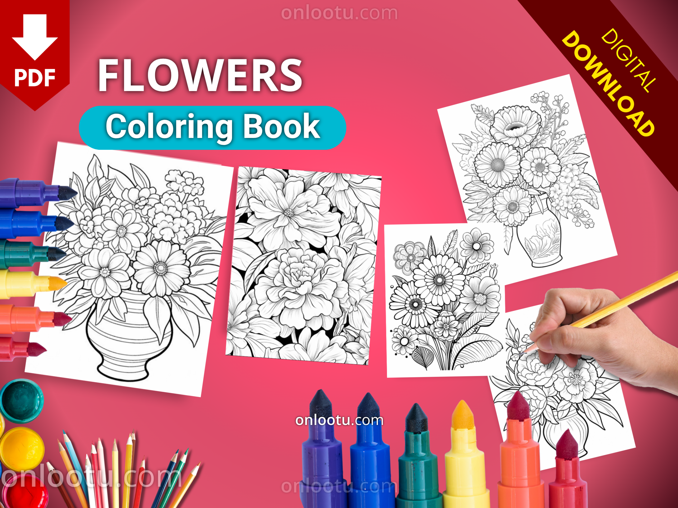 Flowers Coloring Book