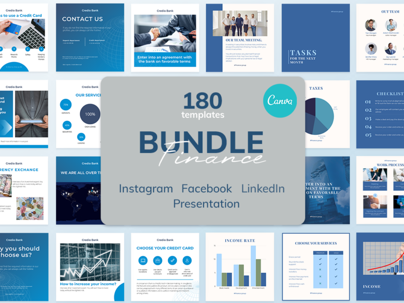 Finance Templates Bundle Canva Pack Template