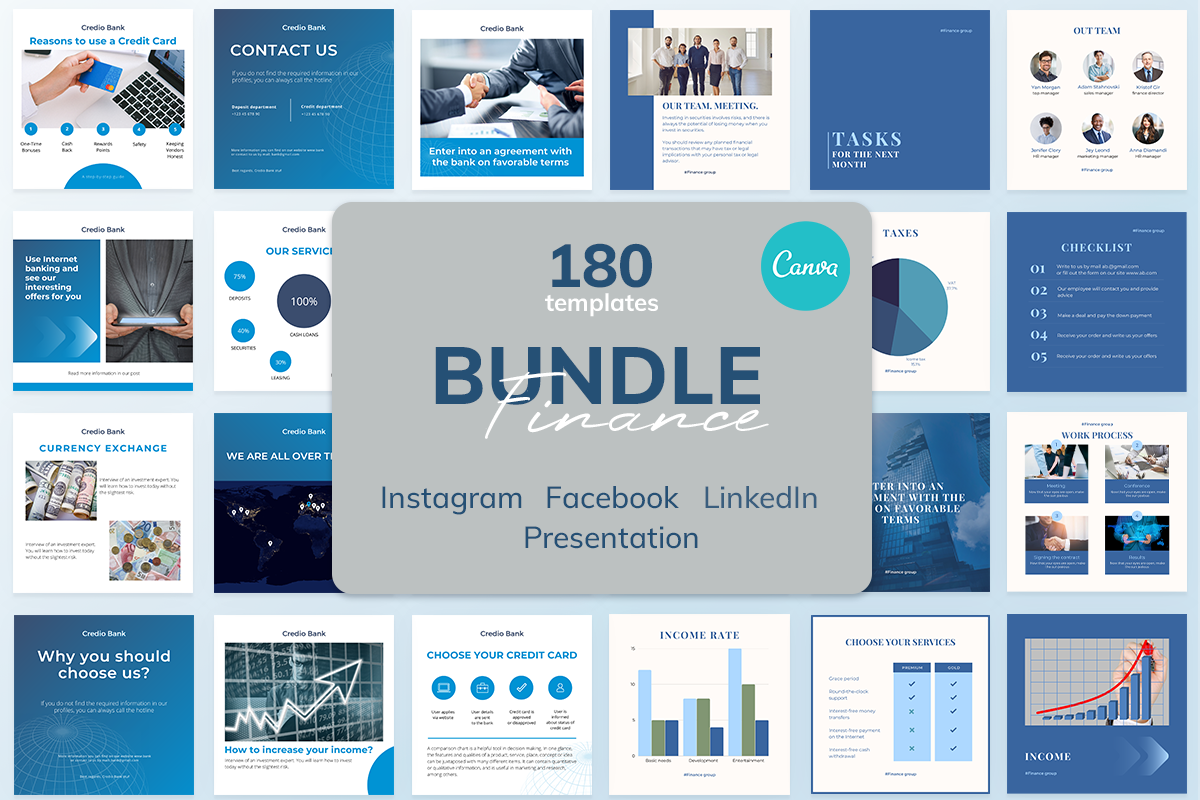 Finance Templates Bundle Canva Pack Template